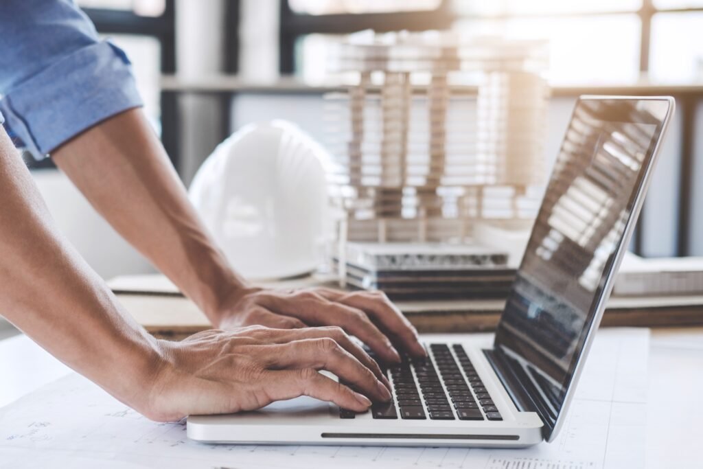 Employee completing online health & safety training