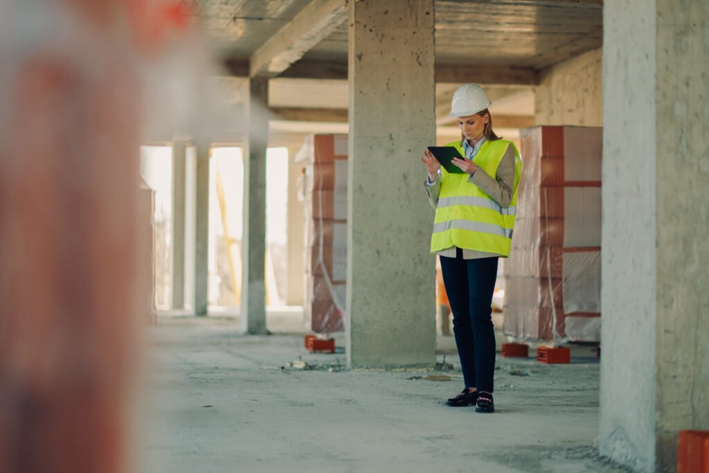 Health and safety consultant carrying out a site inspection